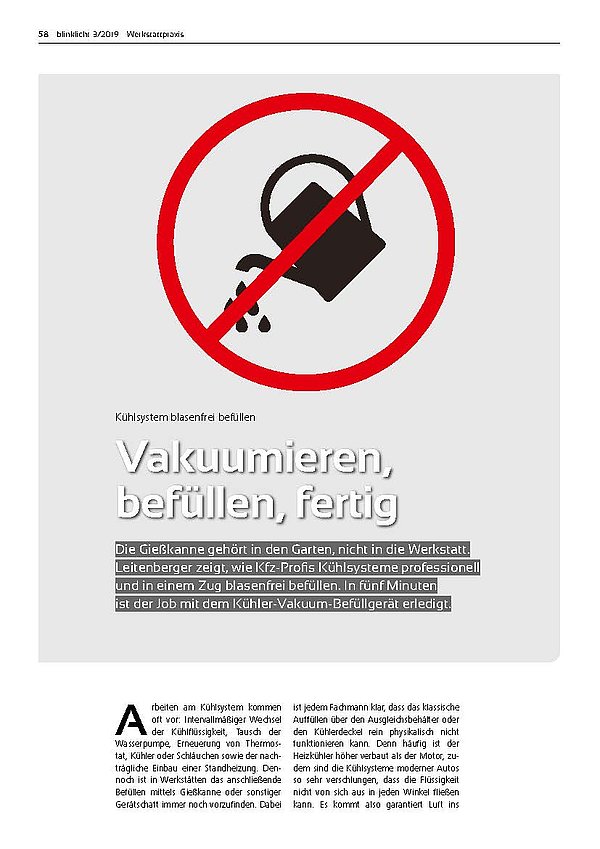 Kühlsysteme blasenfrei befüllen